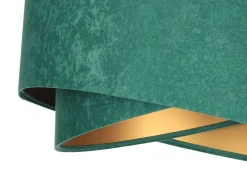 Hängelampen|Bürolampen*BPS Koncept Hängeleuchte Stoff E27 rund D: 50 cm Grün Gold Velours Optik