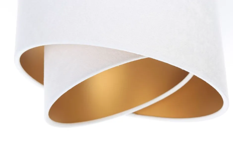 Hängelampen|Bürolampen*BPS Koncept Hängeleuchte Stoff 3-flammig Weiß Gold E27 Velours Optik