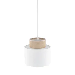 TK Lighting Hängeleuchte Stoff Jute E27 Ø 20 cm H: max. 160 cm Weiß Natur< Hängelampen|Bürolampen
