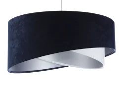 Hängelampen|Bürolampen*BPS Koncept Hängeleuchte Stoff Schirm Ø 50 cm E27 in Blau Weiß Silber