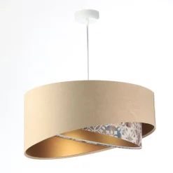 Bürolampen|Schlafzimmer Lampen*BPS Koncept Hängeleuchte Stoffschirm Velours Optik Ø 50 cn wohnlich E27