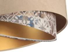 Bürolampen|Schlafzimmer Lampen*BPS Koncept Hängeleuchte Stoffschirm Velours Optik Ø 50 cn wohnlich E27