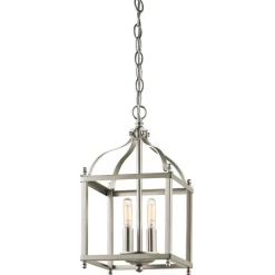 Hängelampen|Esszimmer Lampen*Elstead Hängeleuchte THOREN Nickel kürzbar Rustikal Lampe