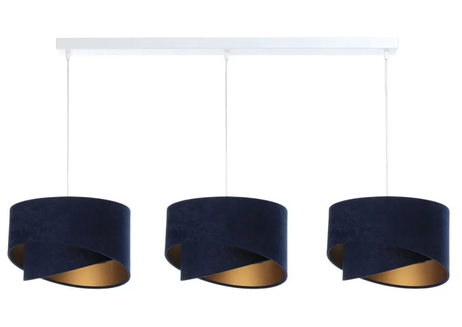 Bürolampen|Wohnzimmerlampen*BPS Koncept Hängeleuchte verstellbar 3-flammig E27 Weiß Blau Gold E27