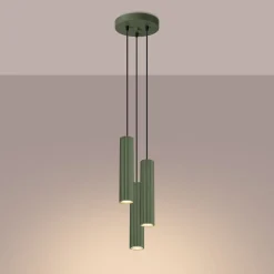 Sollux Hängeleuchte verstellbar H: max. 108 cm Grün 3-flammig GU10< Hängelampen|Bürolampen