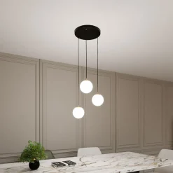 Hängelampen|Esszimmer Lampen*Emibig Hängeleuchte verstellbar Schwarz Weiß Gold E14 Esstisch