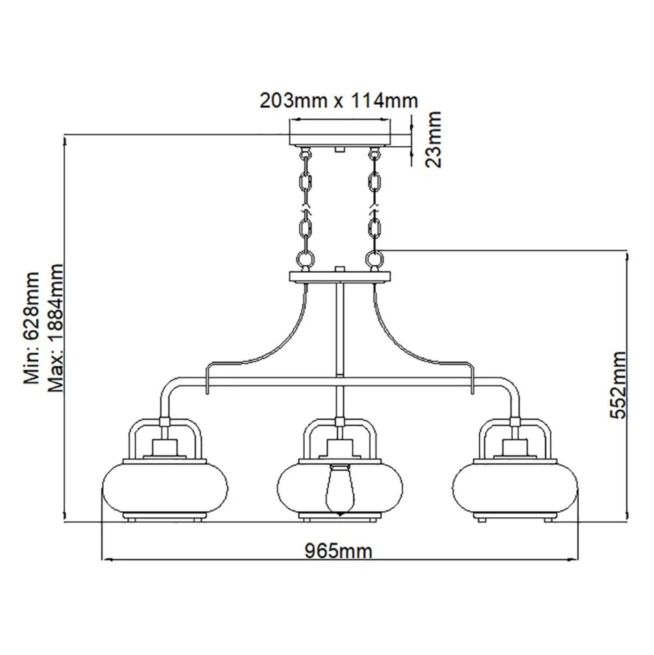 Hängelampen|Bürolampen*Elstead Hängeleuchte Vintage B: 96,5 cm höhenverstellbar in Bronze
