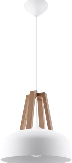 Wohnzimmerlampen|Retro Lampen*Sollux Hängeleuchte Weiß Ø30cm rund Retro vielseitig MANILIA