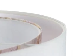 BPS Koncept Hängeleuchte Weiß Creme E27 rund Ø 50 cm Stoff Velours Optik< Hängelampen|Bürolampen