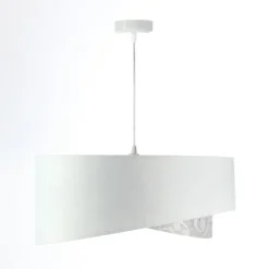 Hängelampen|Bürolampen*BPS Koncept Hängeleuchte Weiß Grau Silber E27 rund D: 50 cm Stoff