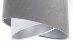 Bürolampen|Wohnzimmerlampen*BPS Koncept Hängeleuchte Weiß Grau Silber E27 Stoff 3-flammig verstellbar