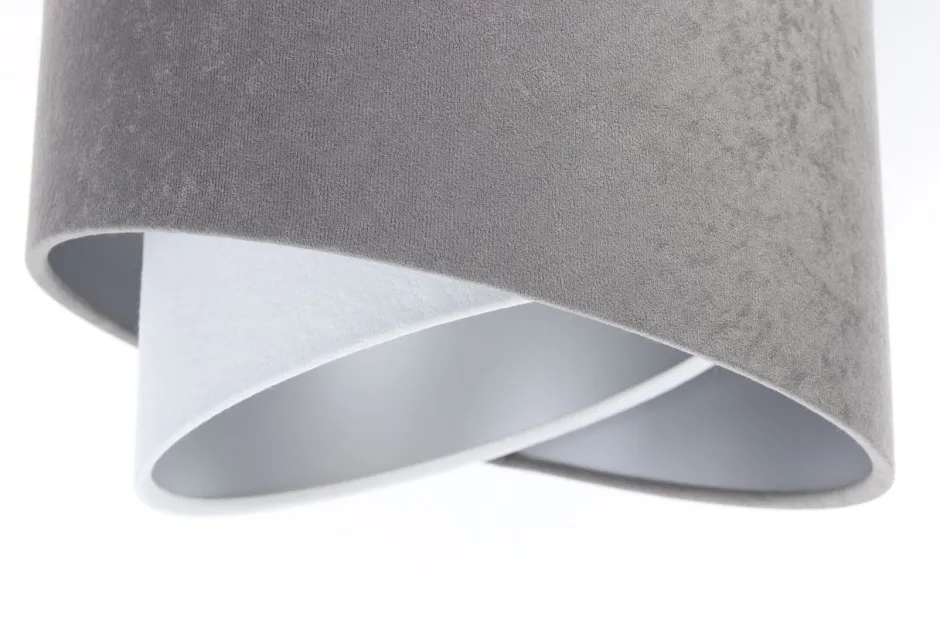 Bürolampen|Wohnzimmerlampen*BPS Koncept Hängeleuchte Weiß Grau Silber E27 Stoff 3-flammig verstellbar