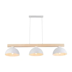 TK Lighting Hängeleuchte Weiß Metall Holz 3-flammig 118 cm breit E27< Skandinavische Lampen|Lampen Aus Aller Welt