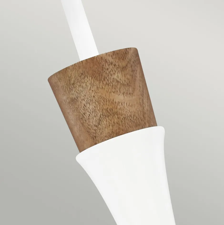 Hängelampen|Lampen Aus Aller Welt*Elstead Hängeleuchte Weiß Metall Holz Ø48cm Skandinavisch E27