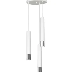 Wohnzimmerlampen|Esszimmer Lampen*Luminex Hängeleuchte Weiß Metall Modern 3 flammig GU10