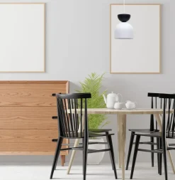 Belis Hängeleuchte Weiß Schwarz Metall Ø17 cm Minimalistisch< Hängelampen|Bürolampen