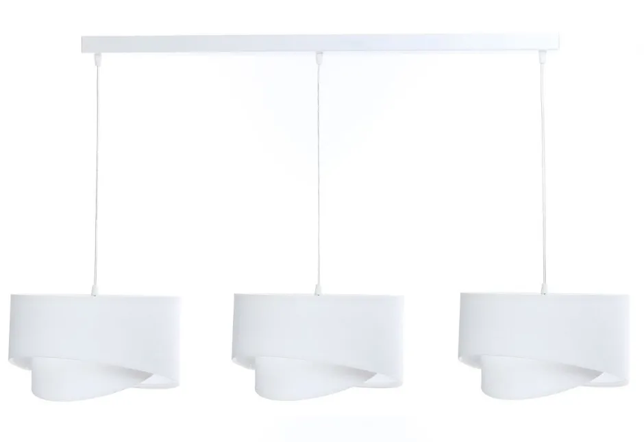 BPS Koncept Hängeleuchte Weiß verstellbar 3-flammig E27 Stoff Veloursoptik< Bürolampen|Wohnzimmerlampen