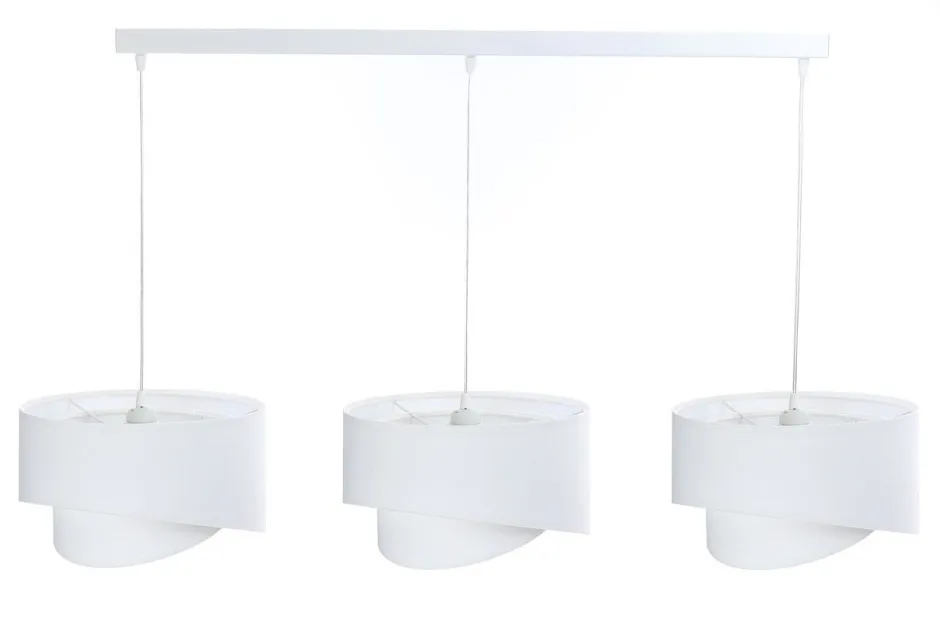 BPS Koncept Hängeleuchte Weiß verstellbar 3-flammig E27 Stoff Veloursoptik< Bürolampen|Wohnzimmerlampen