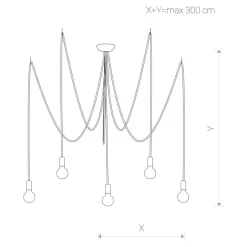 Stofflampen|Vintage Lampen*Nowodvorski Hängeleuchte XXL verstellbar 3 m Schwarz E27