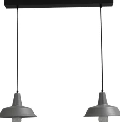 Masterlight Hochwertige Hängeleuchte Grau Ø25cm 2xE27 L:70cm< Hängelampen|Industrie Lampen