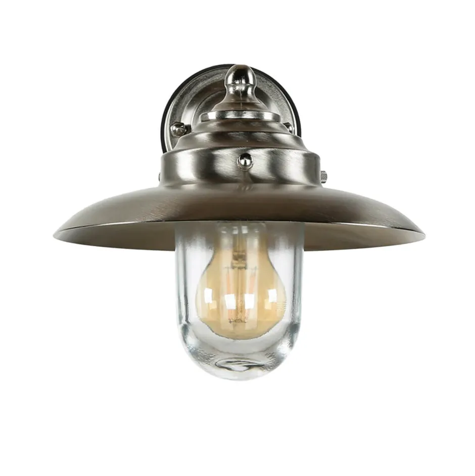 Lido Hoflampe KAVALA Messing Glas IP64 rostfrei Außen< Rustikale Lampen|Metall Lampen