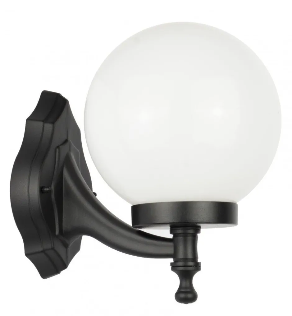 SU-MA Hoflampe Schwarz Weiß IP43 Kugelschirm Vintage< Metall Lampen|Vintage Lampen