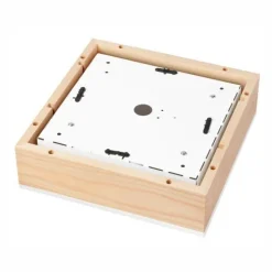 Lamkur Holz Deckenlampe blendarm Glasschirm E27 B:31 cm eckig< Wohnzimmerlampen|Glaslampen