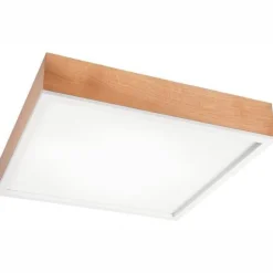 Wohnzimmerlampen|Glaslampen*Lamkur Holz Deckenleuchte Glasschirm E27 B:48 cm blendarm