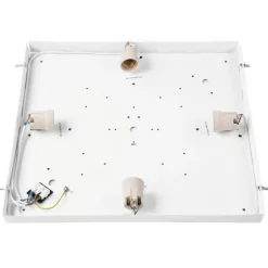 Wohnzimmerlampen|Glaslampen*Lamkur Holz Deckenleuchte Glasschirm E27 B:48 cm blendarm