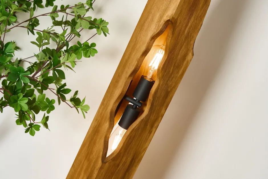 Metall Lampen|Holzlampen*Eco-Light Holz Stehlampe Skandinavisch 141 cm klein E27 wohnlich