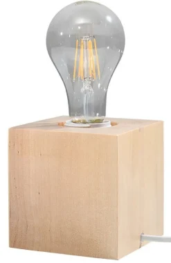 Sollux Holz Tischlampe eckig H:10cm klein Modern dekorativ für< Holzlampen|Moderne Lampen