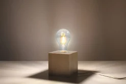 Sollux Holz Tischlampe eckig H:10cm klein Modern dekorativ für< Holzlampen|Moderne Lampen