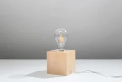 Sollux Holz Tischlampe eckig H:10cm klein Modern dekorativ für< Holzlampen|Moderne Lampen