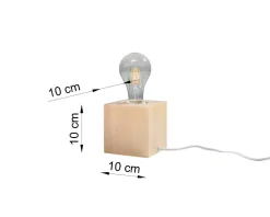 Sollux Holz Tischlampe eckig H:10cm klein Modern dekorativ für< Holzlampen|Moderne Lampen