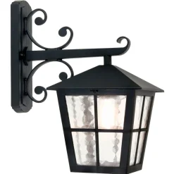 Rustikale Lampen|Vintage Lampen*Elstead Idyllische Wandlampe LUDGER Schwarz Rustikal Hof