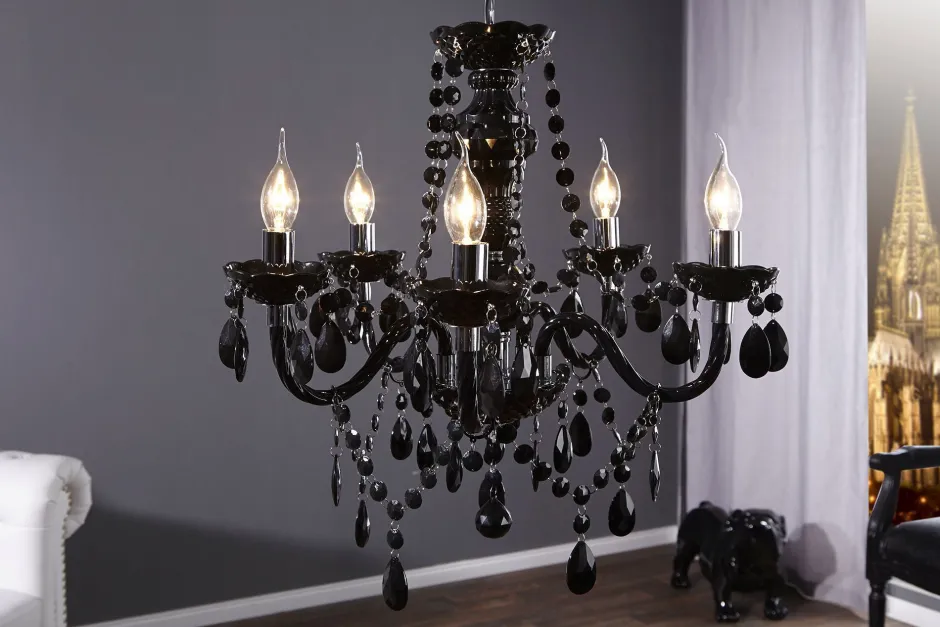 Invicta Interior Imposant Pendellampe Klassisch E14 Schwarz Acryl< Hängelampen|Designerlampen