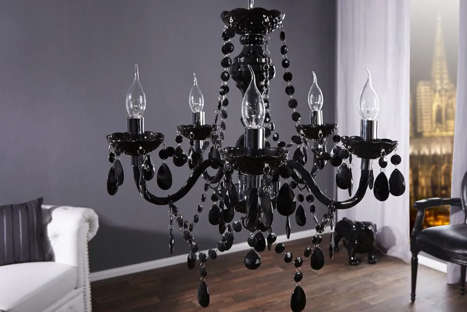 Invicta Interior Imposant Pendellampe Klassisch E14 Schwarz Acryl< Hängelampen|Designerlampen