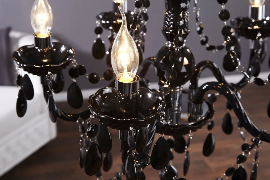 Invicta Interior Imposant Pendellampe Klassisch E14 Schwarz Acryl< Hängelampen|Designerlampen