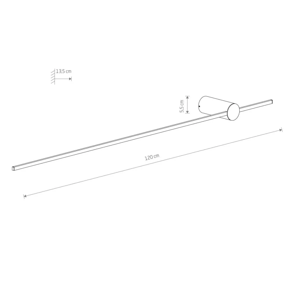 Led Lampen|Wandleuchten*Nowodvorski Indirekte Wandlampe LED Schwarz 4000 K 570 lm 1,2 m hoch