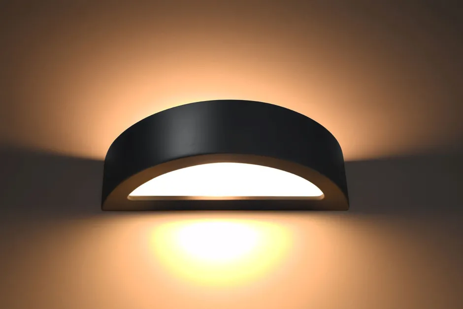 Wandleuchten|Flurlampen*Sollux indirekte Wandlampe Schwarz Up Down 40 cm breit E27