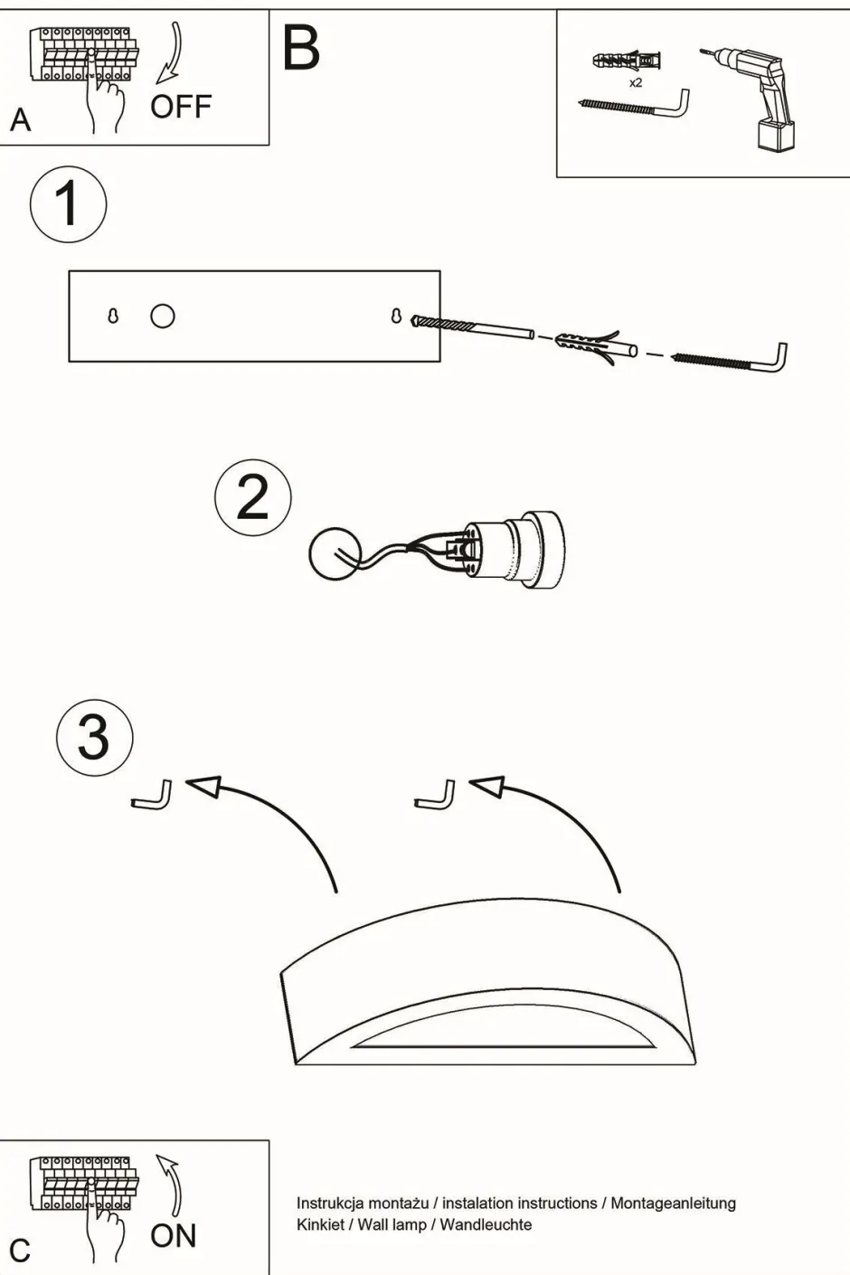 Wandleuchten|Flurlampen*Sollux indirekte Wandlampe Schwarz Up Down 40 cm breit E27