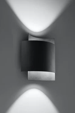 Wandleuchten|Flurlampen*Sollux indirekte Wandleuchte Schwarz Up Down Metall Treppe Flur