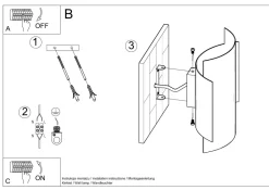 Wandleuchten|Flurlampen*Sollux indirekte Wandleuchte Schwarz Up Down Metall Treppe Flur