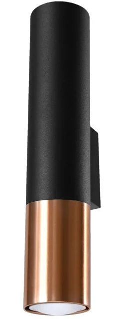 Sollux indirekte Wandleuchte Up Down Metall Schwarz Kupfer< Wohnzimmerlampen|Moderne Lampen