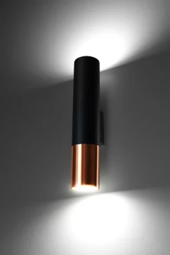 Sollux indirekte Wandleuchte Up Down Metall Schwarz Kupfer< Wohnzimmerlampen|Moderne Lampen