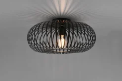 Trio Reality Industrial Deckenlampe Metall Schwarz E27 Ø40 cm rund< Flurlampen|Bürolampen