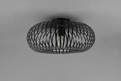 Trio Reality Industrial Deckenlampe Metall Schwarz E27 Ø40 cm rund< Flurlampen|Bürolampen