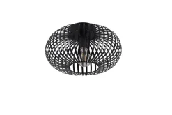 Flurlampen|Bürolampen*Trio Reality Industrial Deckenleuchte Metall Schwarz E27 Ø30 cm rund