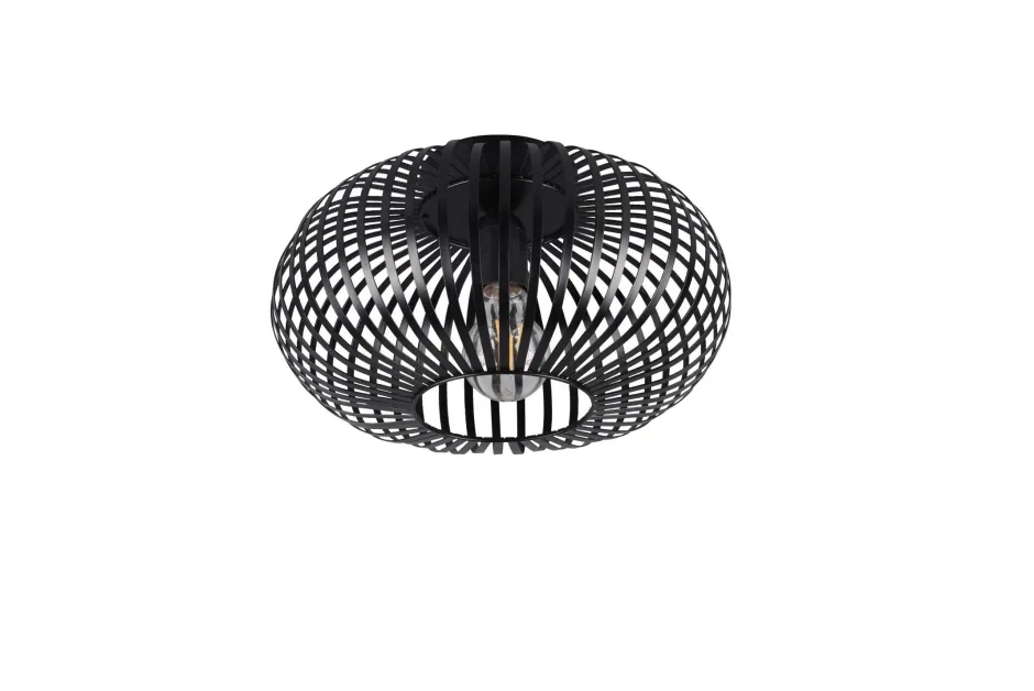 Flurlampen|Bürolampen*Trio Reality Industrial Deckenleuchte Metall Schwarz E27 Ø30 cm rund