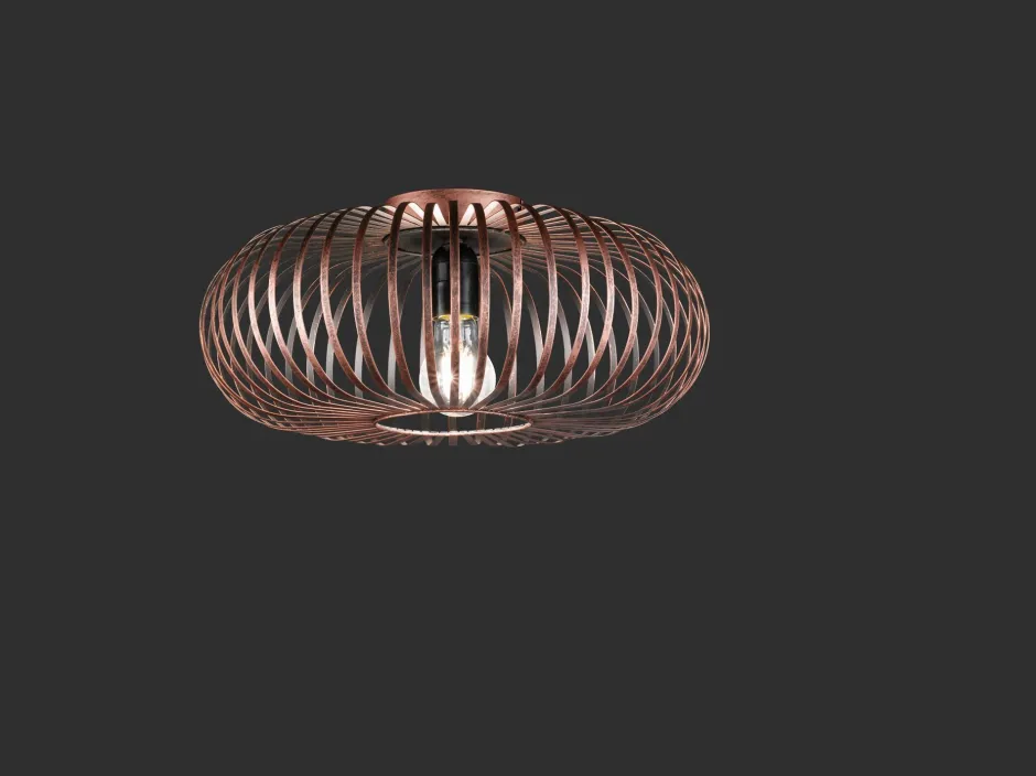 Trio Reality Industrial Deckenleuchte Metall Kupfer Antik E27 Ø40 cm< Flurlampen|Bürolampen